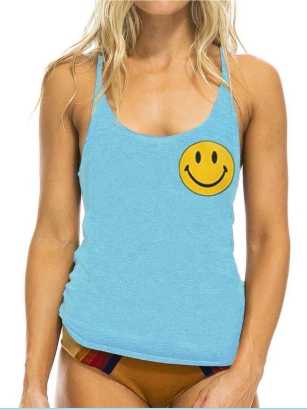 SOLD OUT - Aviator Nation Smiley Face Tank - Blue